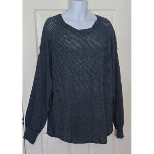 Umgee Women's Teal Waffle knit Top oversized size 1XL